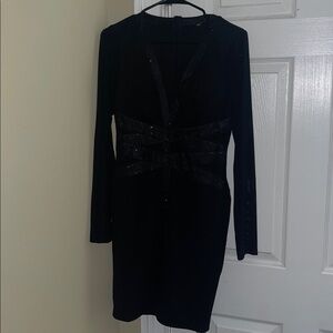 Elegant Black Long Sleeve Dress